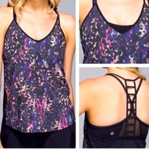 Lululemon Breezy Singlet Floral Sport Mesh Tank Top Size XS/S